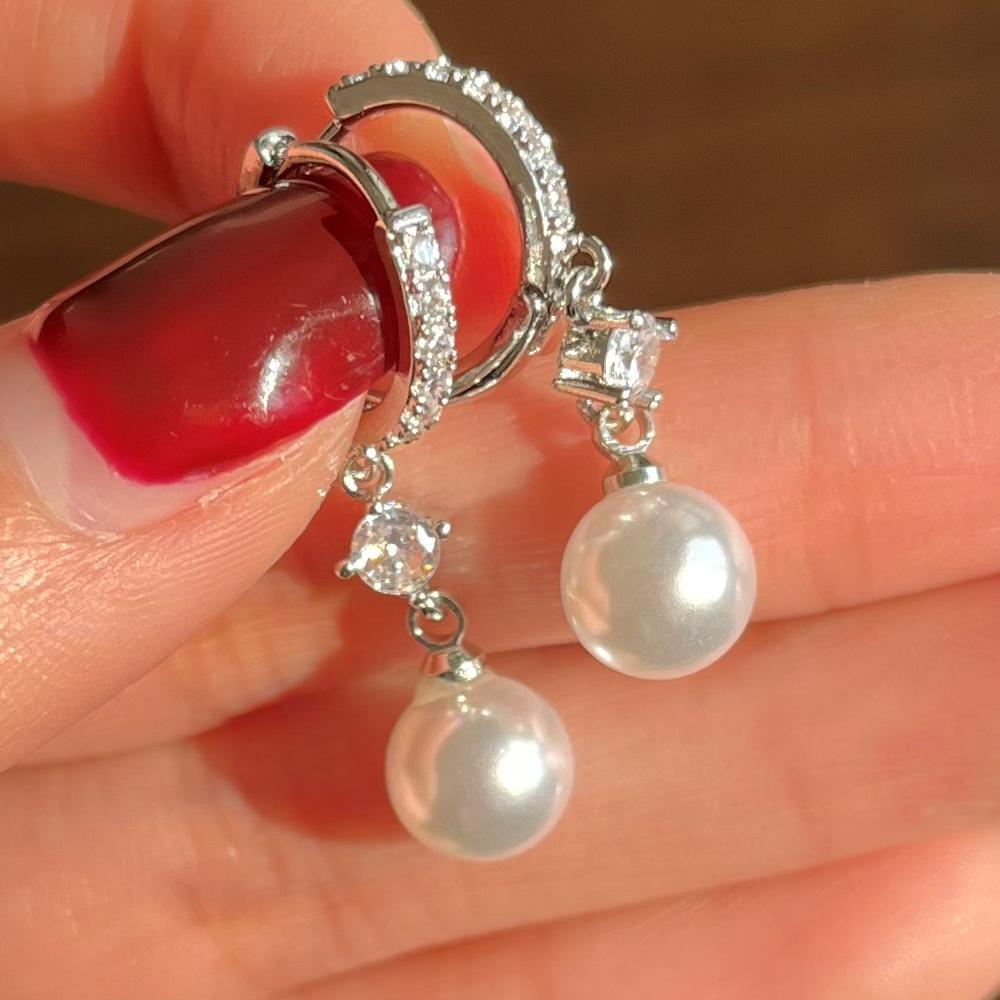 Серьги POMOiii Эстетические белые искусственные жемчужные для женщин, Темпераментные, Элегантные, Подвесные… Больше