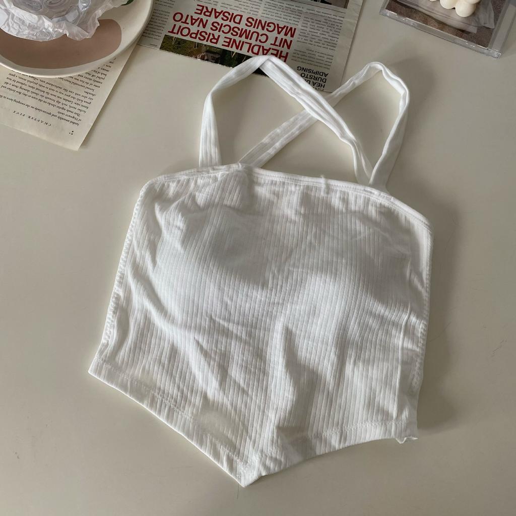 Новый дизайн Sense Niche Outside Wearing Unique Chic Spice Girl с безрукавным крестом Beautiful Back Halter Vest для женщин