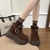 Женские большие размеры мягкие эластичные зимние теплые утепленные сноубутсы нескользящие износостойкие для улицы для отдыха спортивные плюшевые хлопковые ботинки