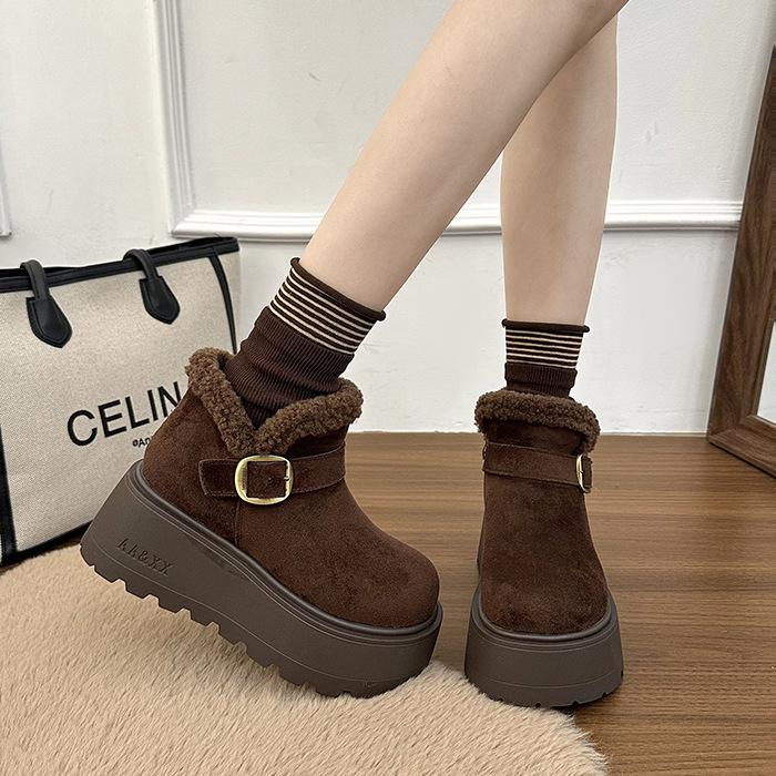 Женские большие размеры мягкие эластичные зимние теплые утепленные сноубутсы нескользящие износостойкие для улицы для отдыха спортивные плюшевые хлопковые ботинки