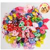 10pcs/set Cute Pet Dog Bows Ball Hair Accessories Grooming Mixed Patterns with Rubber Bands Pet Dog Headwear Pet Supplies