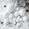6pcs 4/6/8CM Christmas Snowballs Round Xmas Tree Hanging Pendant  New Year Gift