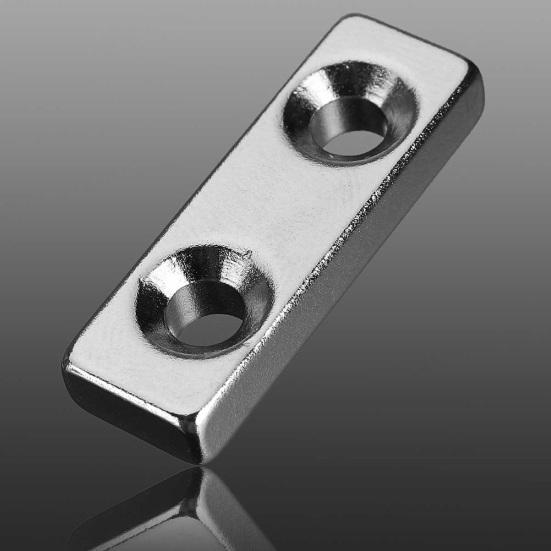 30x10x5 мм N35 кубовидный супер сильный редкоземельный неодимовый магнит на холодильник с двумя отверстиями