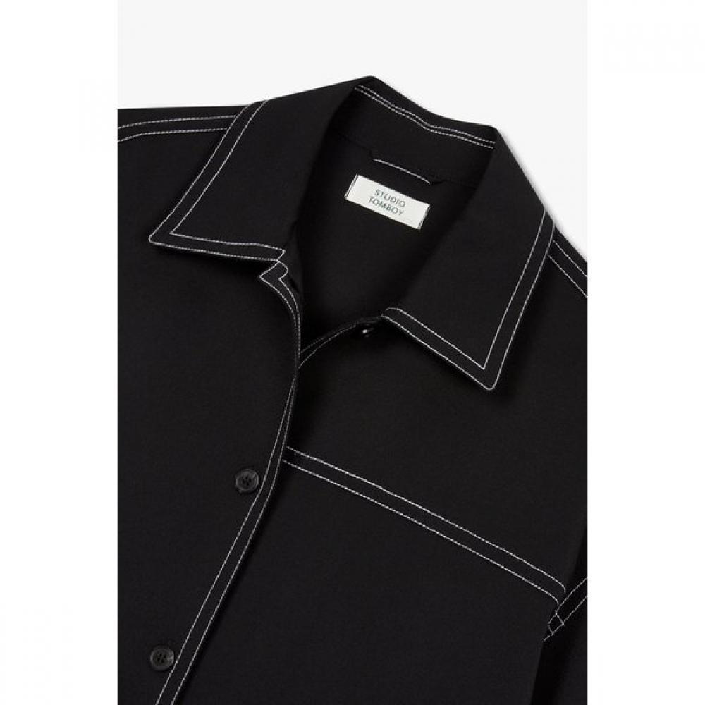 Studio Tomboy Long Sleeve Shirt With Front Two Pockets  9175321982 