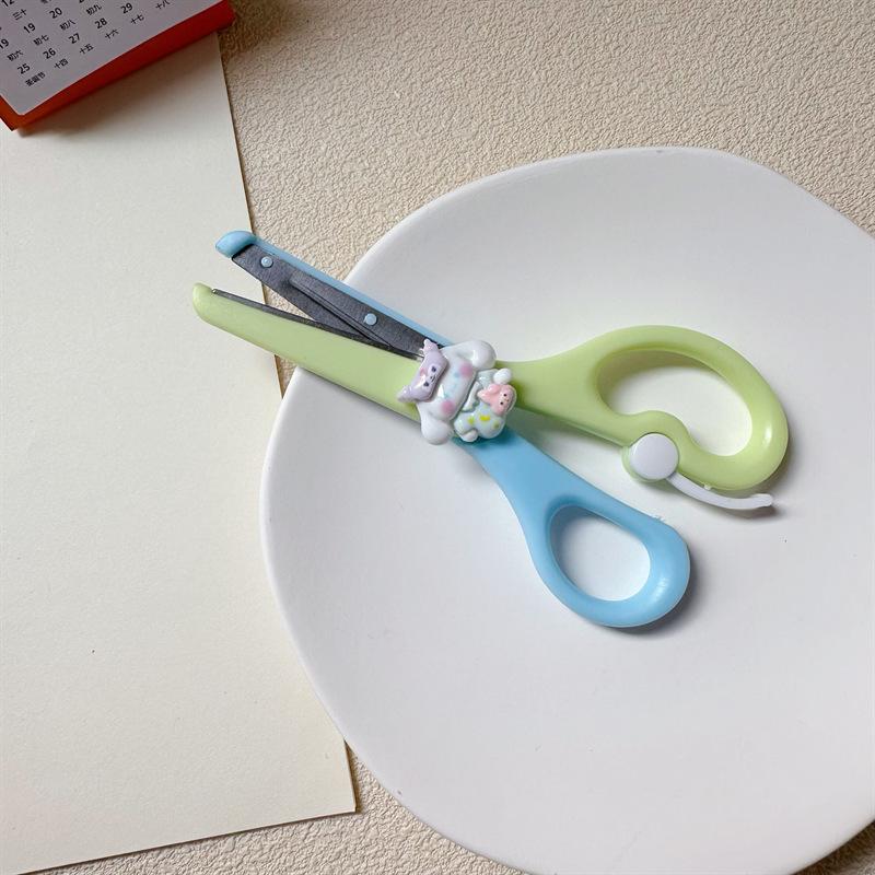 Cartoon Mini Scissors Student Office Hand Account Paper Scissors Safety Plastic Hemming DIY Hand Scissors
