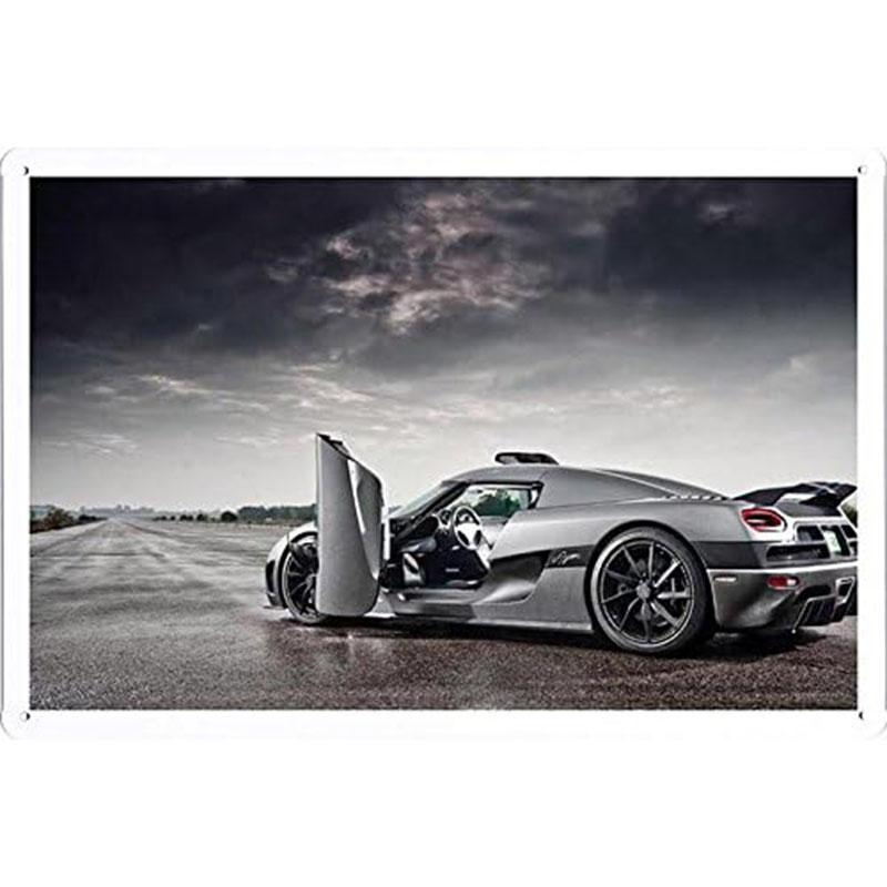 Автомобильные металлические жестяные таблички Плакат Декор стены спортивного автомобиля Винтажные художественные постеры Железная живопись для мужской комнаты Домашнего кафе Гаража Клуба Бара