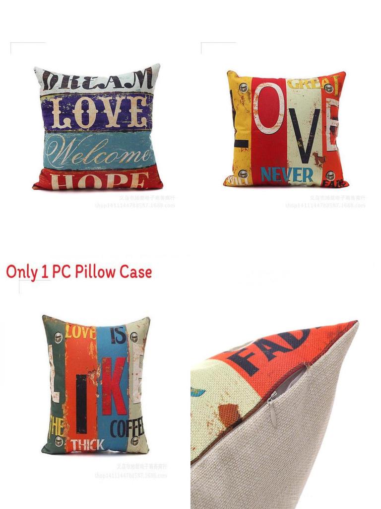 Премиальная наволочка квадратная хлопковая с принтом ретро-букв меланж для вневременной элегантности