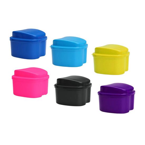 Dentures Case Portable Soaking Denture Bath Box with Strainer Basket Invisible Brace Retainer Mouth