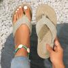Fashion Summer Fashion Women's Flip Flops Slippers New Straw Sandals Women Round Toe Slippers Ladies Shoes Outdoor Beach Flat Slides