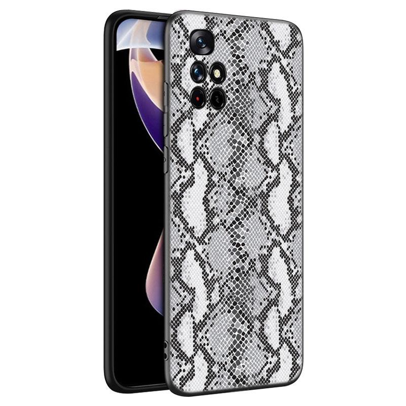 Fashion Snake Skin Black Silicone Phone Case For Xiaomi Redmi Note 10 11 11S 12 13 4G 8 9 11T Pro 5G Plus 8T 9S 10S 12S