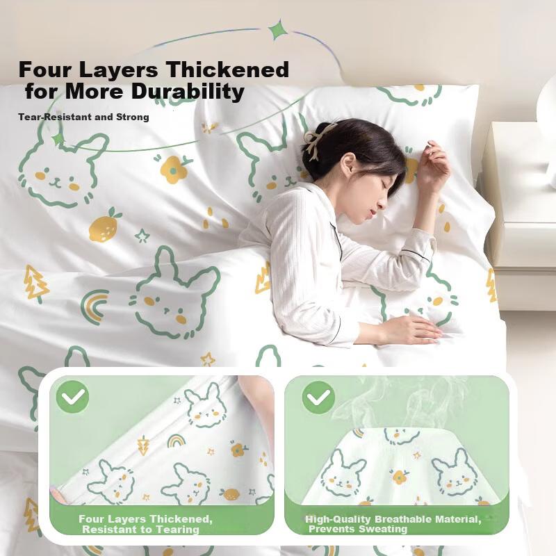 Qihaiqiu Disposable Thickened Sleeping Bag Travel Hotel Integrated Sheet Quilt Cover Pillowcase Disposable Bedding Set