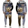 Весенне-осенний модный мужской спортивный костюм, крутые толстовки с 3D принтом, толстовки, комплекты из 2 предметов, спортивная одежда, мужская одежда, костюм
