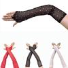 1 Pair Hook Middle Finger Fingerless Gloves Rhinestone Elegance Mitten Sunscreen Arm Sleeves Women