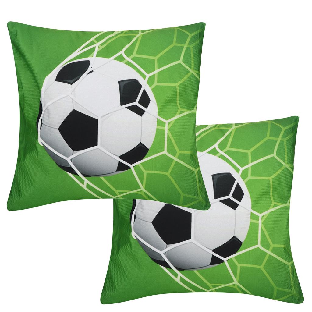 2Pcs Sports Ball Pattern Style Cushion Cover Couch Sofa Pillow Case Pillowcase for Home DecorationFootball