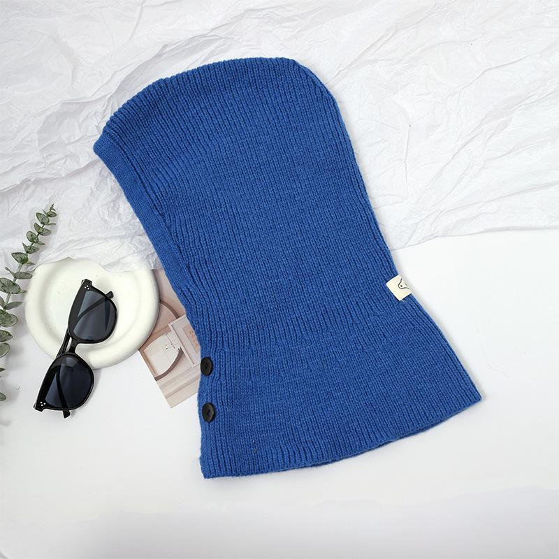Hat Scarf Integrated Hat Women's Fashion Warm Balaclava Hat Knitted Scarf
