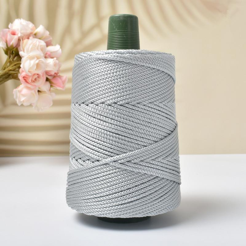Легкая ледяная шелковая пряжа для летнего рукоделия, ручного плетения, шляпа от солнца, сумка, обувь, подушка, крафтовая веревка, полая шерсть, вязание крючком, подушка