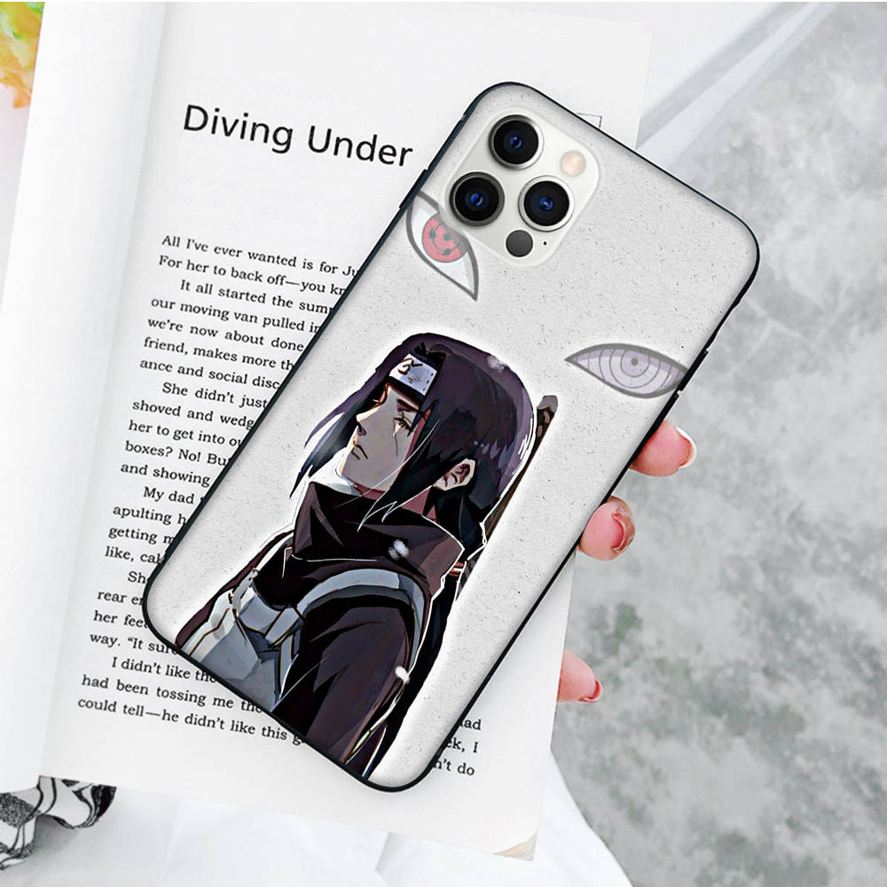 JW71 Наруто Учиха Итачи черный мягкий чехол для iPhone 16 15 Plus 14 13 Pro 8 SE XR XS Max P30 Nova 5T Y5P Y6 Y7 Y8P Y9 Realme C30 C33 C31 VIVO Y36 V27