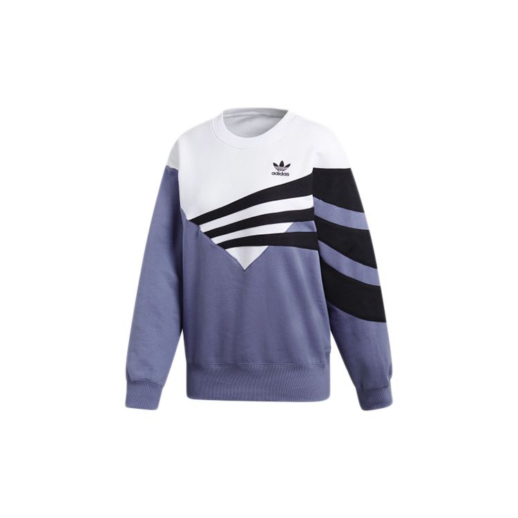 adidas Свитшот Originals Color Block Женские топы Индиго Белый Черный DU8474