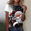 Christmas Women's T-Shirt Cute Elk Snowman 3D Printed Oversized T-Shirt New Fashion Santa Claus Women Clothing Female Tops Tees