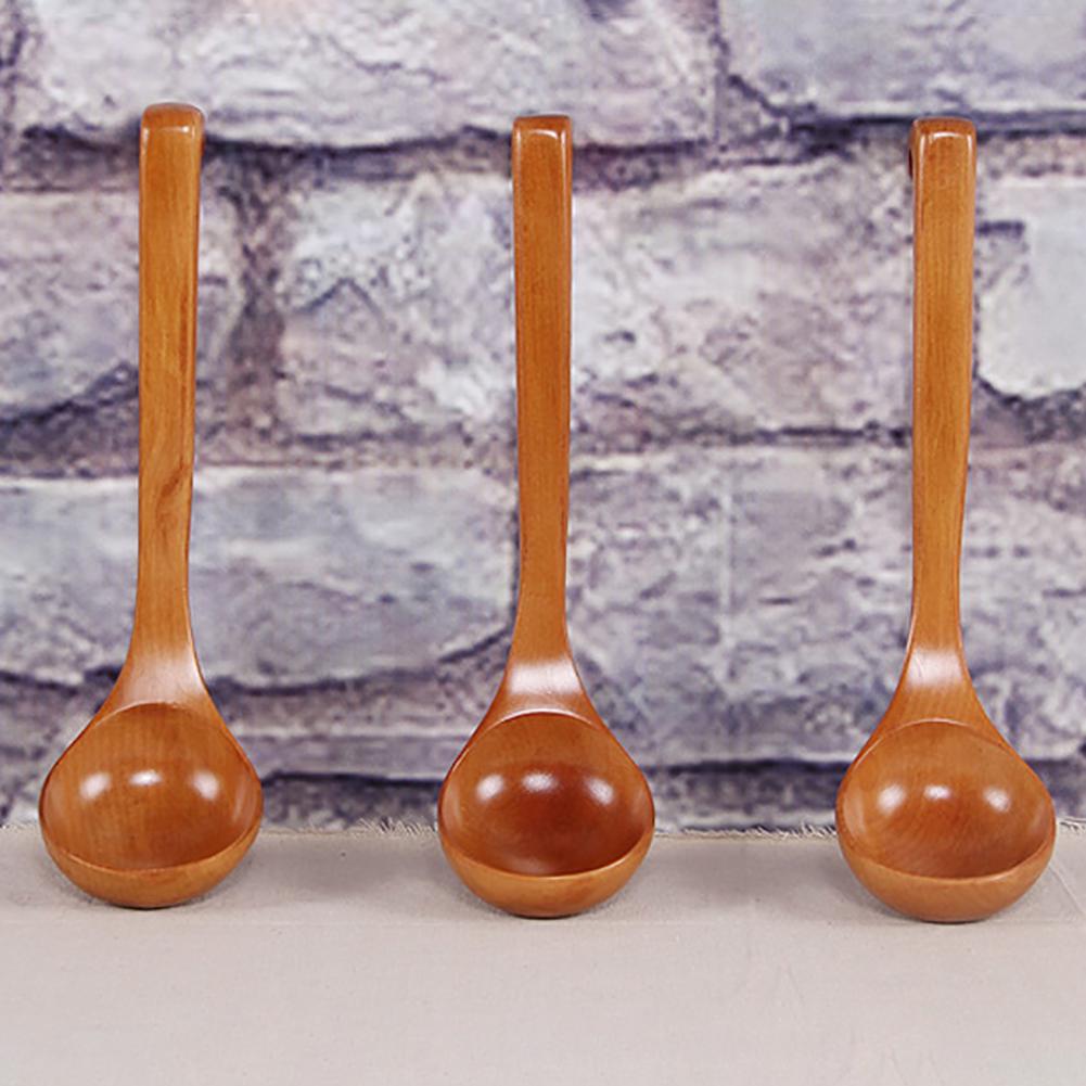 Wooden Soup Ladle Long Handle Hot Pot Spoon Oil Spoon Kitchenware AVE