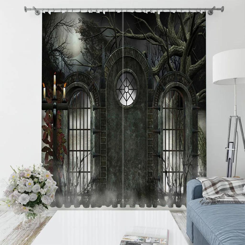 Плотные шторы 3D Design Chair Coach Sofa Santa Luxury High Shading Шторы для гостиной, спальни, рождественский декор, 2 шт.