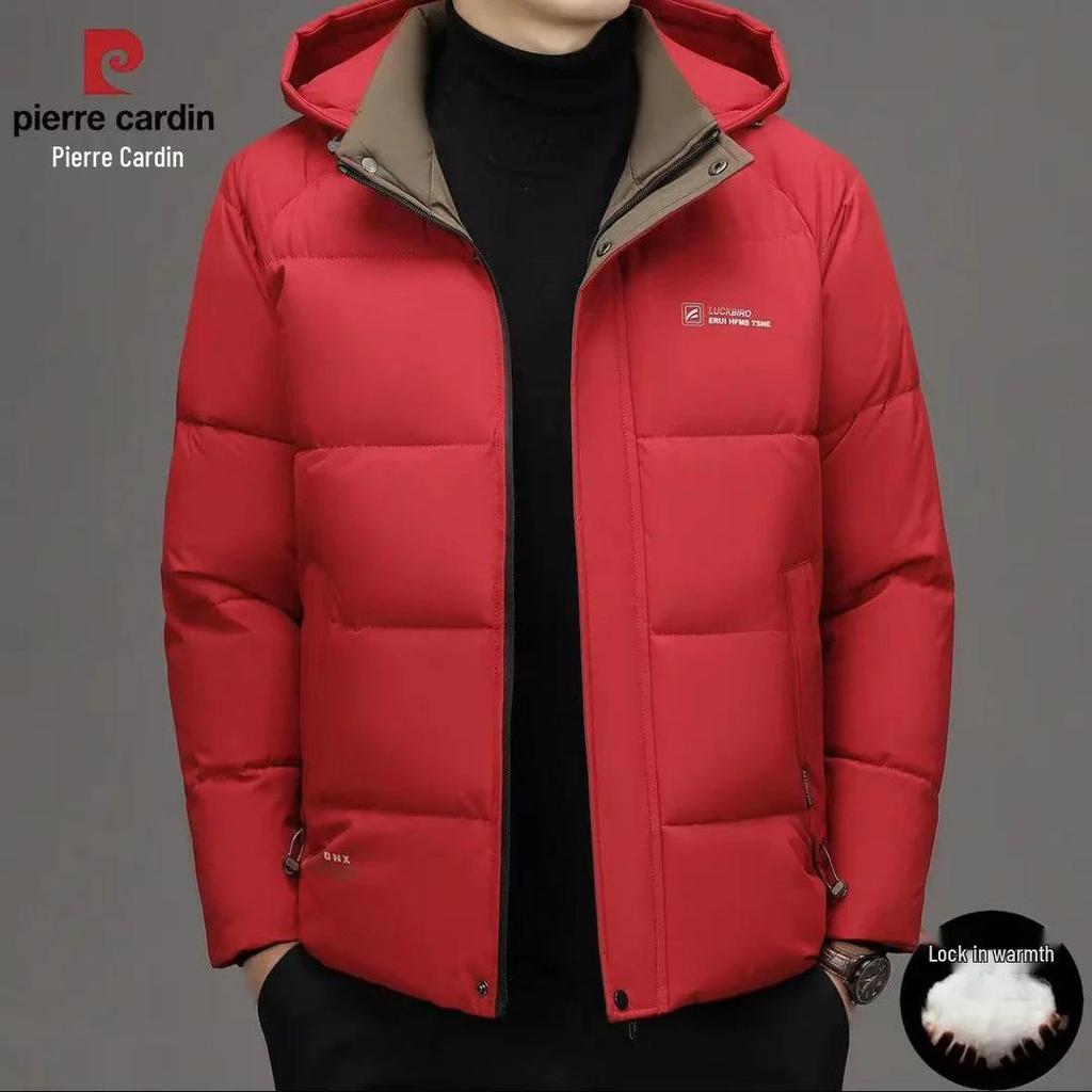 Мужское пуховое хлопковое пальто с капюшоном Pierre Cardin - Съемное, утепленное, теплое для осени и зимы.