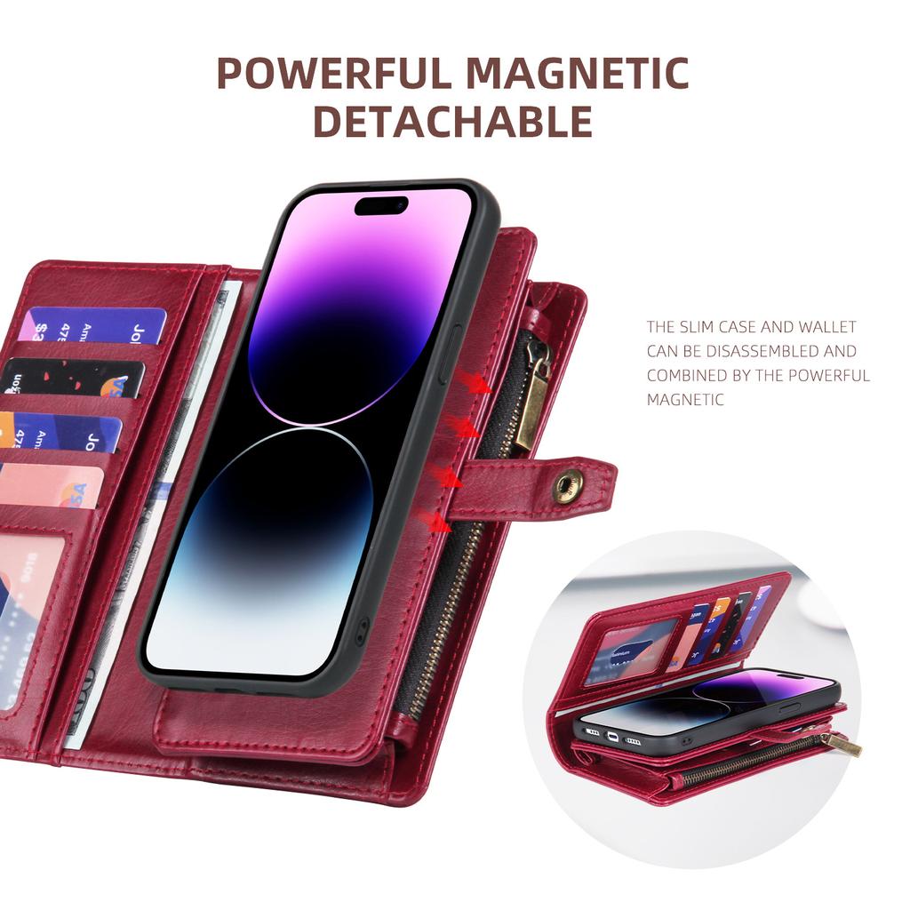 Cross Border IPhone 15 Promax Многофункциональный чехол-кошелек для телефона 14 Магнитный чехол для телефона Чехол из кожи на запястье