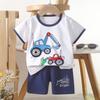 Children's Casual Short-sleeved Summer Cotton T-shirt Set for Boys and Girls