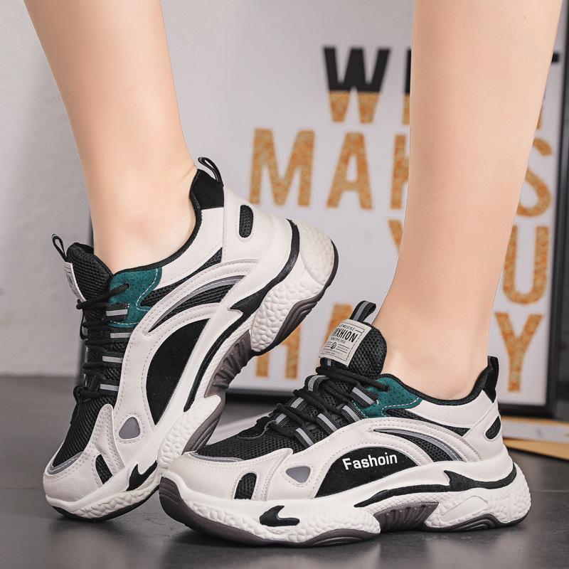2024 Новые Кроссовки Женские Модные Весна Осень Корейский Стиль Смешанные Цвета Сетчатые Дышащие Беговые Спортивные Повседневные Студенческие Все-сочетаемые