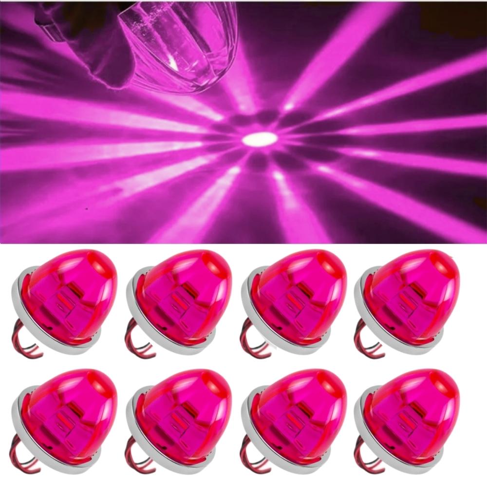 8PCS Watermelon Lights Strobe LED Side Marker Indicator Turn Signal Truck Trailer LED Star Lights For Truck 12V/24V