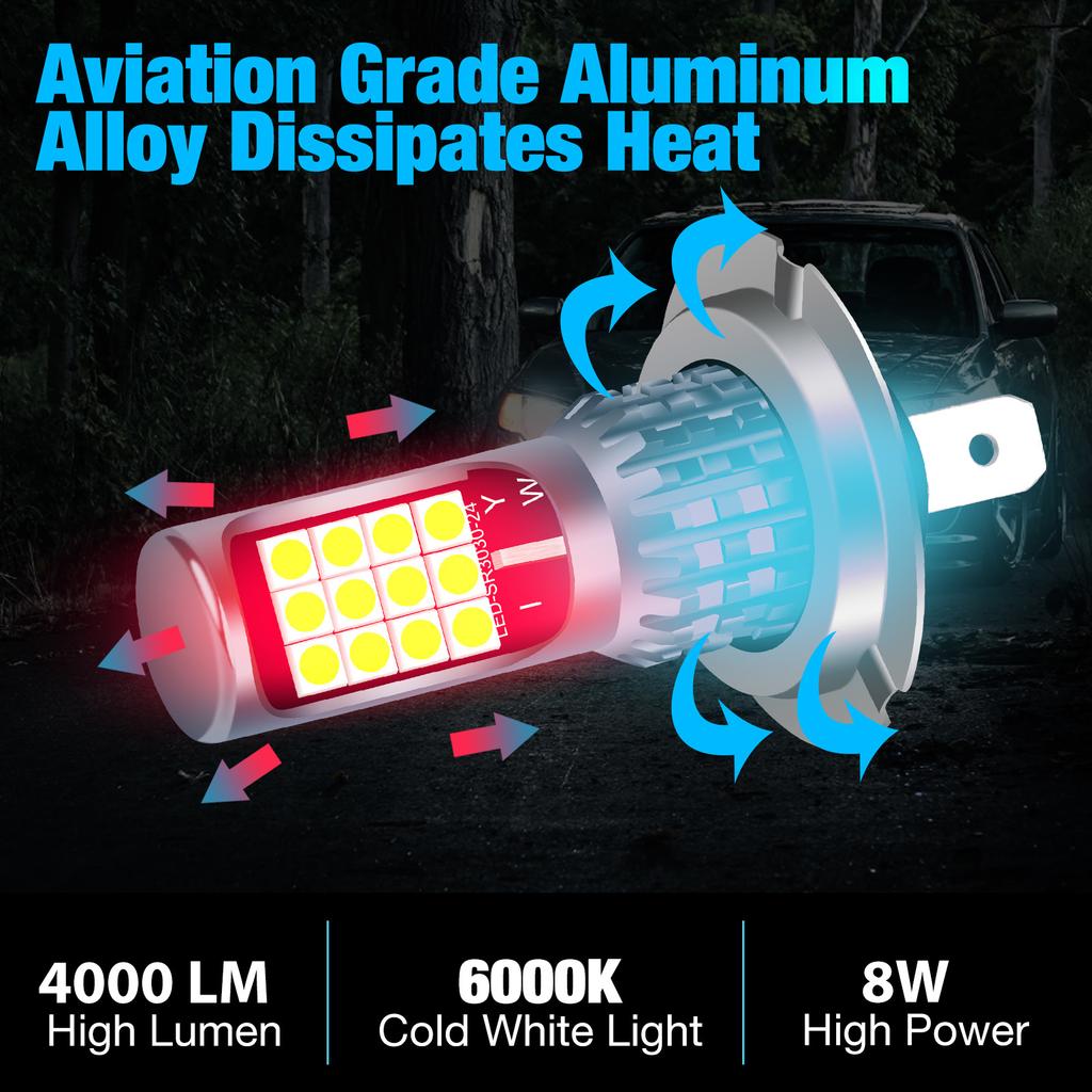 1 шт. H1 H3 H7 H8 H11 светодиодные противотуманные фары двухцветные 24SMD 3030 HB3 9005 светодиодные противотуманные фары HB4 9006 DRL дневные ходовые огни