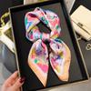 2025 New Luxury Fashion Print 70*70cm Square Scarf Women Soft Satin Hairband Neckerchief Tie Female Headband Foulard Bag Ribbon
