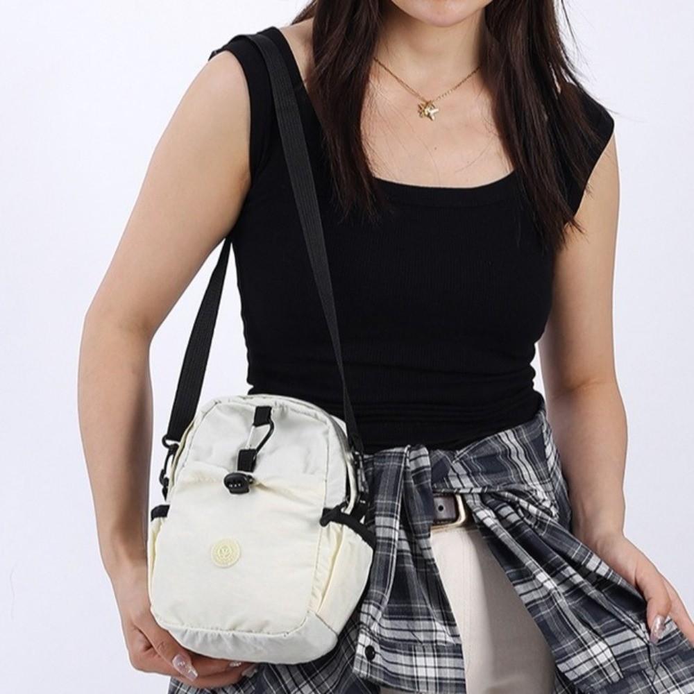 New Casual Women's Shoulder Bag Portable Solid Color Coin Purse Multifunctional Nylon Crossbody Bag