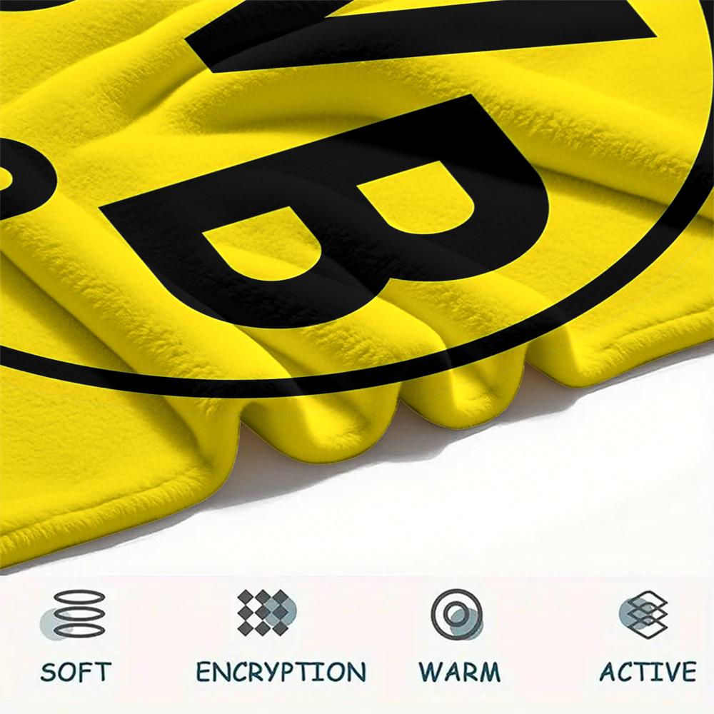 1 шт. Фланелевое одеяло с принтом BVB, Высокое качество, Для всех сезонов, Декор для дома, Тепло и уют, Идеально для рождественских подарков