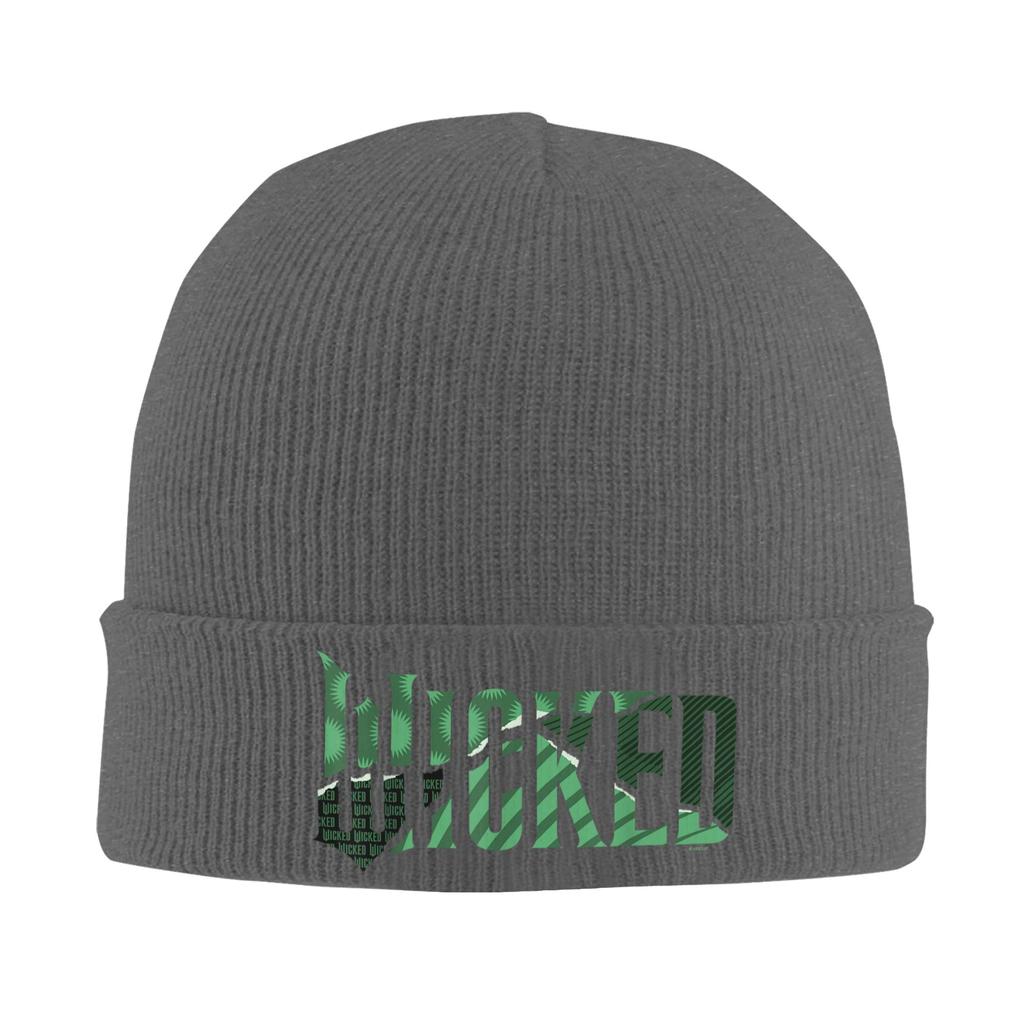 Wicked For Good Torn Green Collage Logo Beanie Hats Knit Hat Men Women Fashion Elastic Caps Spring Hippie Design Bonnet Hats