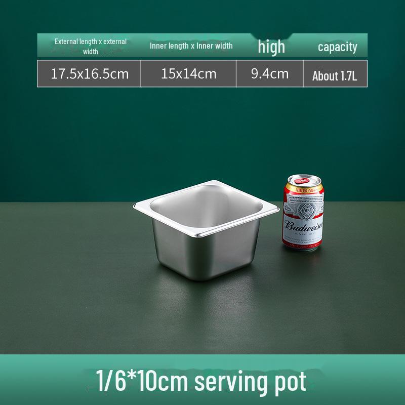 Квадратная сервировочная миска из нержавеющей стали с крышкой для фаст-фуда, молочного чая, приправ или горячих блюд