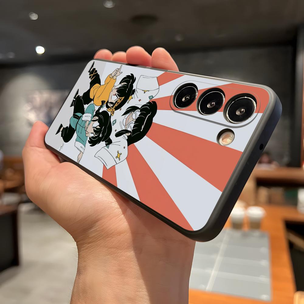 Мультяшный чехол для телефона Ranma 1/2 для Samsung A56 A36 A26 A16 A15 A25 A35 A55 A14 A34 A24 A54 Черный Мягкий чехол