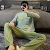 Cotton Men Pajama Long Sleepwear Elegant Male  Pijama Hombre Nightwear Striped Loungewear Pajamas for Men Dropship