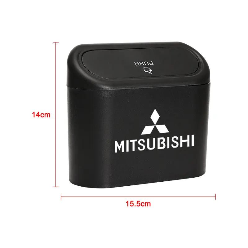 Car Trash Can Storage Box Vehicle Multifunctional Garbage Dust Case Emblem For Mitsubishi ASX Lancer 10 Pajero Outlander L200