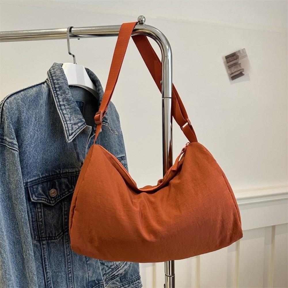 Large Capacity Simple Crossbody Bag Solid Color Canvas Pillow Bag Versatile Shoulder Bag Women