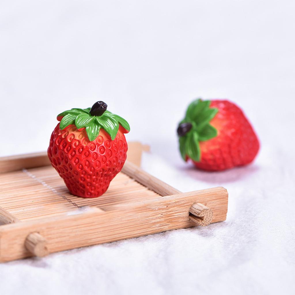 Миниатюрные фигурки, имитация личи, клубники, фруктов, микроландшафтные украшения для украшения дома, аксессуары для декора стола