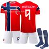Men Women Soccer Training Jersey Norway Home Kit 2026 Harland 10 Erdal Short Sleeve Sportswear Running Football Basketball