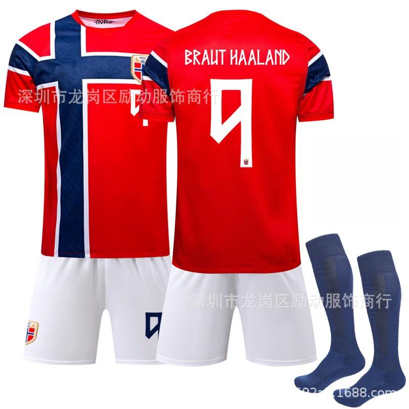 Men Women Soccer Training Jersey Norway Home Kit 2026 Harland 10 Erdal Short Sleeve Sportswear Running Football Basketball