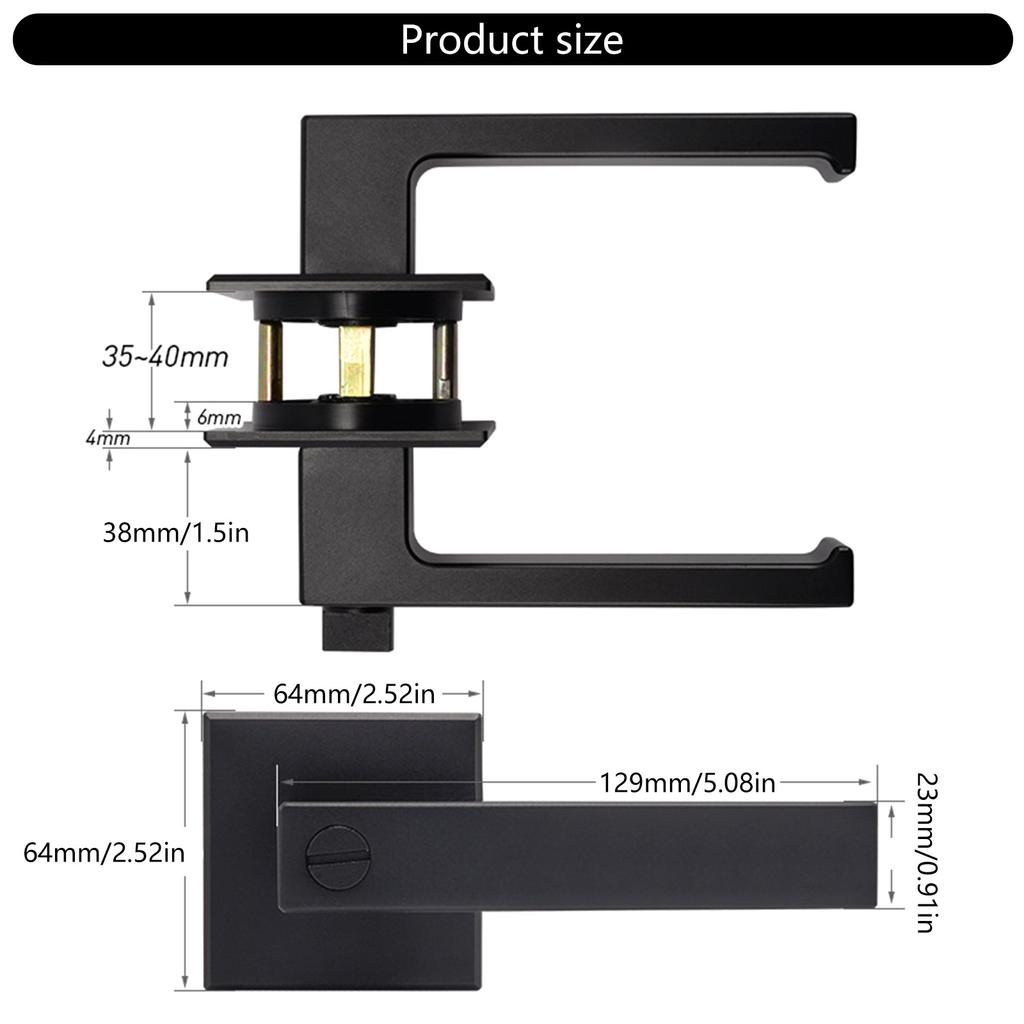 Комплект модернизированных дверных ручек и замка-засова для входной двери, черная ручка, одинаковые ключи, коррозионностойкий замок для наружного использования