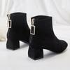 Fashion Ankle Boots for Women Zip Chunky Heel Soft Plus Big Size Booties Sale On Promotion Goth Large Warm Autumn Hot Woman Short Shoes