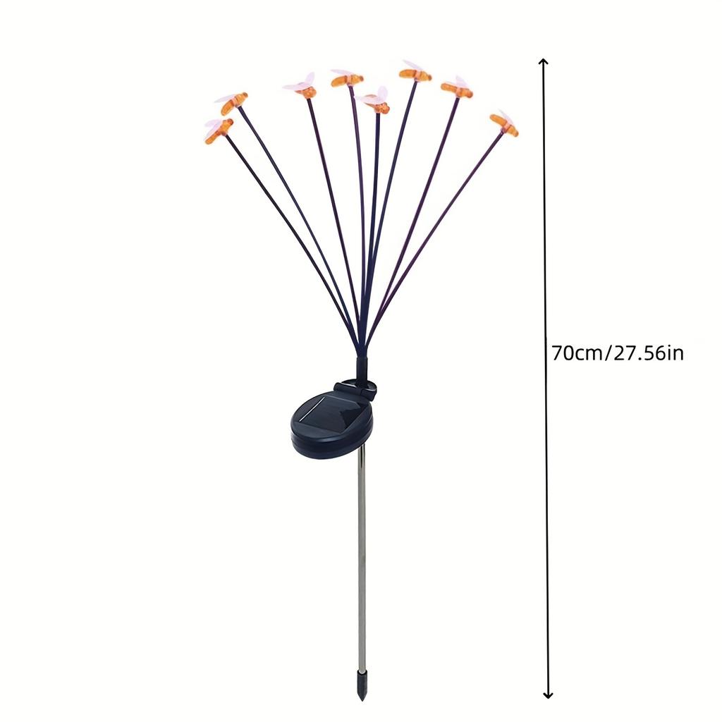 Solar Landscape Path Lights 8 LEDS Honey Bee Garden Decoration Outdoor Waterproof Solar Lights for Christmas Patio Pathway Yard