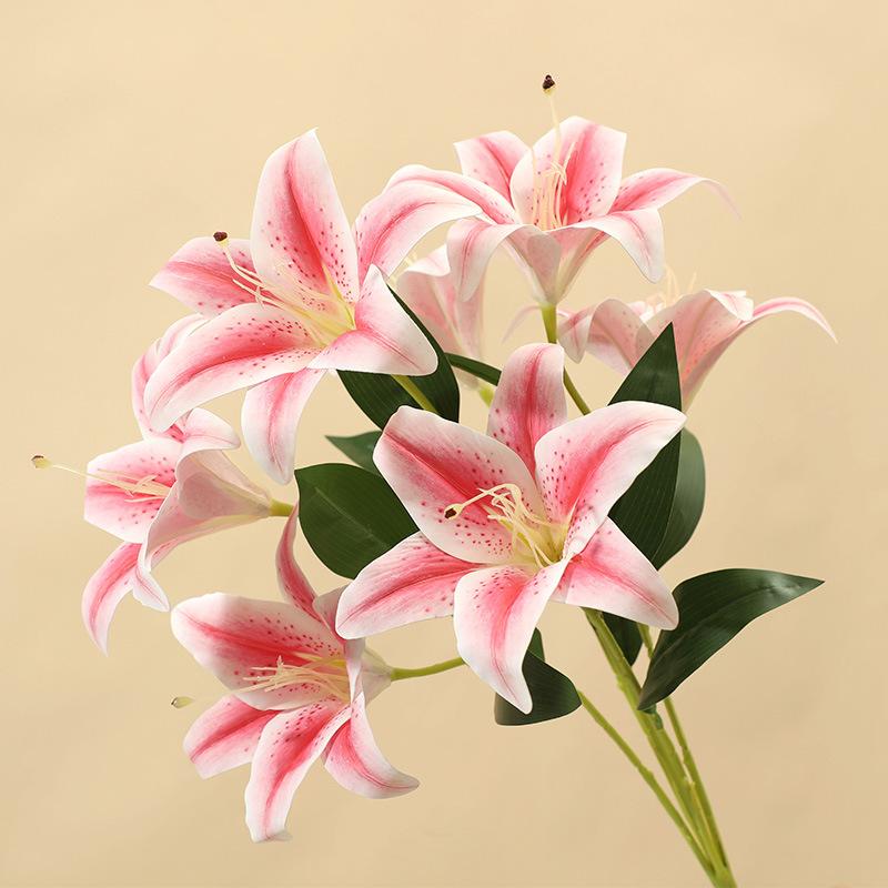 Lily artificial flower, home living room decoration wedding ornament fake flower