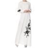 Womens Muslim Chiffon Long Sleeve Long Maxi Dress Vintage Dresses