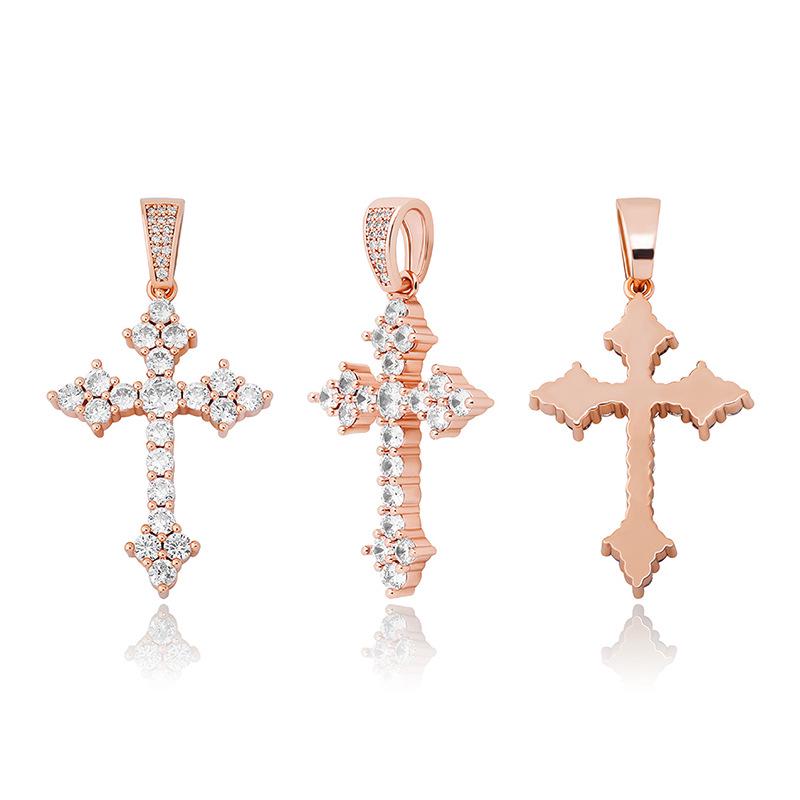 European and American Retro Zircon Cross Pendant Necklace