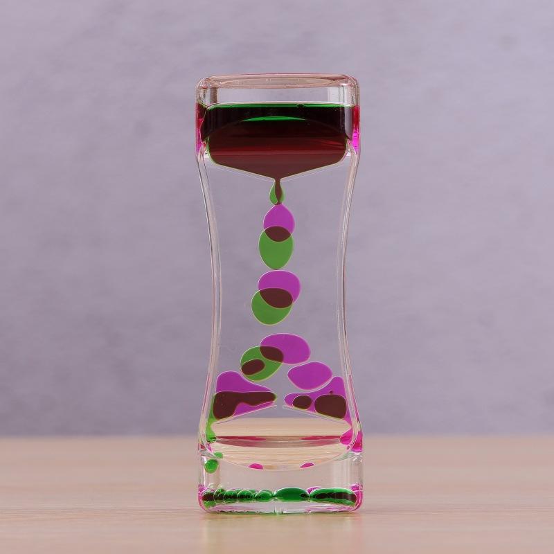 Креативный плавающий цветной микс иллюзия таймер визуальное движение жидкости тонкий жидкое масло стекло акрил песочные часы таймер часы домашний декор